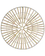 Peyton Lane Geometric Light Brown Rattan Handmade Wrapped Stick Home Wall Decor with Black Metal Frame