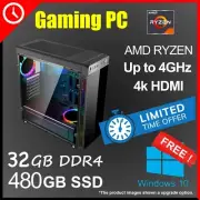 AMD R5 CPU Computer 32g 2TB Home Office & Gaming Desktop PC Win11 pro X3A