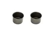 2x Bakemaster Loose Base Carbon Steel 10cm Round Cake Pan Oven Baking Mould Grey