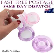 Cock Ring Sex Toy Penis Double Collar Male Ejaculation Delay Erection Purple NEW