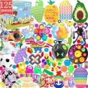 125 Pcs Sensory Fidget Toy Set With Colorful Push , Magic Chain Stress Relief