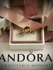Authentic Pandora 14k Gold POETIC DROPLET Ring 150185NBP RETIRED SZ UK 50/US 5