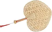 NOLITOY Weaving Handheld Fan Summer Handheld Fan Rustic Fans Fans Handheld Hand Fans Summer Fan Manual Fan Woven Handheld Fan Festival Fan Woven Fan Beige