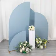4 Matte DUSTY BLUE Fitted Spandex Half Moon Wedding Arch Backdrop STAND COVERS