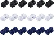 Hobbspring 18Pcs 3 Colors Silk Knot Fabric Cufflinks 10mm Chinese Closure Knots Sewing Buttons Fabric Ball Buttons for Cheongsam Tang Suit Costumes Outfit Sewing, 10mm, Polyester, Polyester