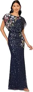 [Adrianna Papell] Women's Beaded Mermaid Long Dress