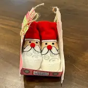 NWT Mud Pie Santa Car Socks - Red and White - 0-12 Months