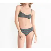 Rachel Comey Revival Top Ragaz Shorts Bottoms Bikini Green Stretchy Stripe XS