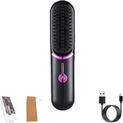 Styluse Hair Straightener, Styluse Portable Hair Straightener Brush, 2-in-1 Straightener & Curler, for All Hair Types, Cordless Hair Straightener Brush Styluse (Black)