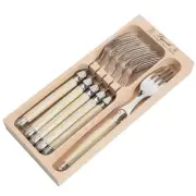 NEW Laguiole Debutante Steak Fork Ivory Set 6pce