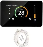 Smart WiFi Thermostat Electric Floor Water Heating Digital Cell Phone Control Thermostat with 4.3in Screen 100 to 250VAC for Home Heating System Flame Retardant PC Material (3a)