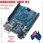 New Compatible Arduino UNO R3 with ATMega 328P, CH340G + USB Cable.