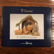 Fontanini 5 Inch Scale 5 Piece Nativity Set with Italian Stable-Manger-NEW