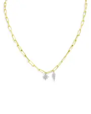 Meira T 14K Yellow & White Gold Diamond Starburst Necklace, 16