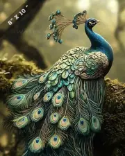 Peacock Portrait - Every Feather Fanned Out - 8x10 Matte Print