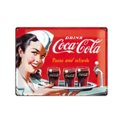 Nostalgic-Art Large Sign Coca-Cola - 1960 red/white - Waitress