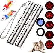 Cat Toys for Indoor Pets,Laser Pointer for Cats Dogs,Interactive Pet Toy, Rechargeable,Make Your Pet Play with You (2 PCS)