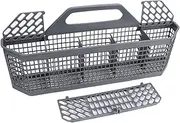 Dishwasher Cutlery Basket, WD28X10128 Dishwasher Silverware Utensil Basket Replacement (19.7x3.7x8.3), Universal Storage Basket Organizer for Dishwasher, with Handle