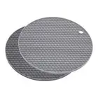 Silicone Trivet Mats 2pcs, Round honey-comb Drying Mat - Deep Gray, Light Gray