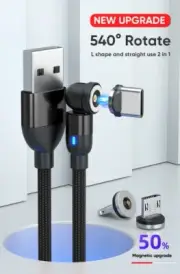 3 in 1 Strong Magnetic Cable Micro USB Type C & iOS Phone Charger-Au