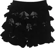 [Generic] Micro Shorts for Women Summer Ruffle Lace Crochet Short High Waist Flowy Beach Bloomer Shorts