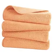 Quick Dry Lint Free Microfiber Hand Towel, 16 x 30 in, Set of 4 (Orange)