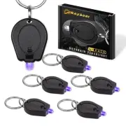 RaySoar 6 Pack 395nm Mini UV LED Keychain Flashlight UV Keychain Light Black ...