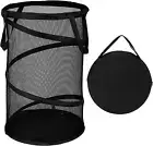 Large Collapsible Laundry Basket Foldable Mesh Pop up Hamper with Handles for La
