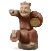US SELLER - Tang Dynasty Drummer Musician Tomb Figurine
