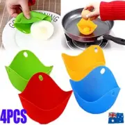 4PCS Silicone Egg Poacher Poaching Pods Pan Poached Cups Mould Kitchen CookareHA