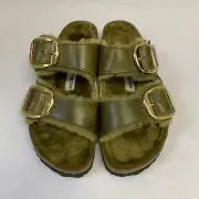 Birkenstock New w/ Box Arizona Big Buckle Shearling Olive Oiled Nar Select Size