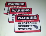 SECURITY CAMERA AND SURVEILLANCE WARNING STICKERS set of 3 for windows/doors