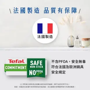 【Tefal 特福】MOMO獨家法國製優雅蔚藍系列不沾鍋平底鍋雙鍋組(24CM+28CM)