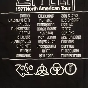 Led ZEPPELIN USA TOUR 1997 T 恤黑色 KAOS 錶帶