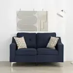 IDEA-赫森學院風亞麻雙人沙發(3色任選) 藍色