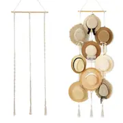 Boho Caps Storage Display Rack With Decorative Tassels For Baseball Wide Brim Hats Coat & Hat Racks
