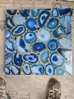 Blue Agate Console Slab Top, Agate Geode Kitchen Top/ Coffee Table Furniture Top