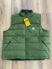 Carhartt Montana Insulated Vest Sherpa Lined Rain Defender M L XL Green