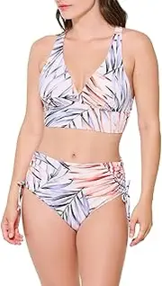 [Christina Swimwear] Christina Women's Tunnel Back Longline Swimwear Bra with Underwire Support and Criss Cross Adjustable Straps - Swim Essential