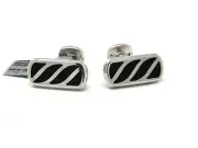 David Yurman Graphic Cable Cufflinks in Black Onyx and Sterling Silver NWT