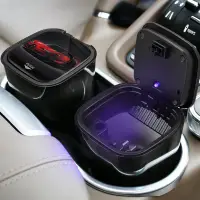 在飛比找蝦皮購物優惠-汽車菸灰缸  汽車 LED 菸灰缸 菸灰缸 攜帶菸灰缸 便攜