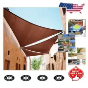Brown 22' Triangle Sun Shade Sail - 95% UV Protection for Outdoor Areas