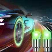 Bike Tyre LED Flashing Lamp Decor Car Tire Wheel Valve Cap Light Green 8PCS