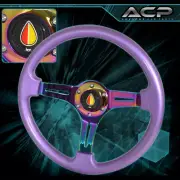 For Ford Off Road Heavy Duty 350mm Purple Neo Chrome Steer Wheel Old Leaf Horn