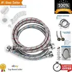 Washing Machine Hoses,Stainless Steel Washing Machine Hose 4 Foot 2Packs Brai...