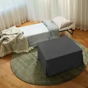 Foldlux Ottoman Folding Guest Bed Sofa w Slip Cover & Castors - London Dark Grey