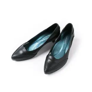 【ALAIN DELON 亞蘭德倫】優雅迷人小羊皮低跟鞋A97008(1色 黑色)