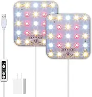 DOMMIA Grow Lights, Warm White Dimmable Grow Lights for Indoor Plants Full Spectrum with Optical Lens, LED Grow Light with Timer 6/12/16H, Under Counter Plant Light with Adapters