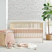 Levtex Baby - Cloud Muslin Crib Bed Set - Baby Nursery Set - Pink and White Flowers - Pink Textured Muslin - 5 Piece Set Includes Quilt, Fitted Sheet, Two Swaddles & Bear Lovey