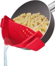 Clip on Pasta Strainer Silicone (Red)